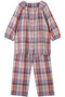 26シャーリングチェックパジャマ キッドブルー/KID BLUE レッド