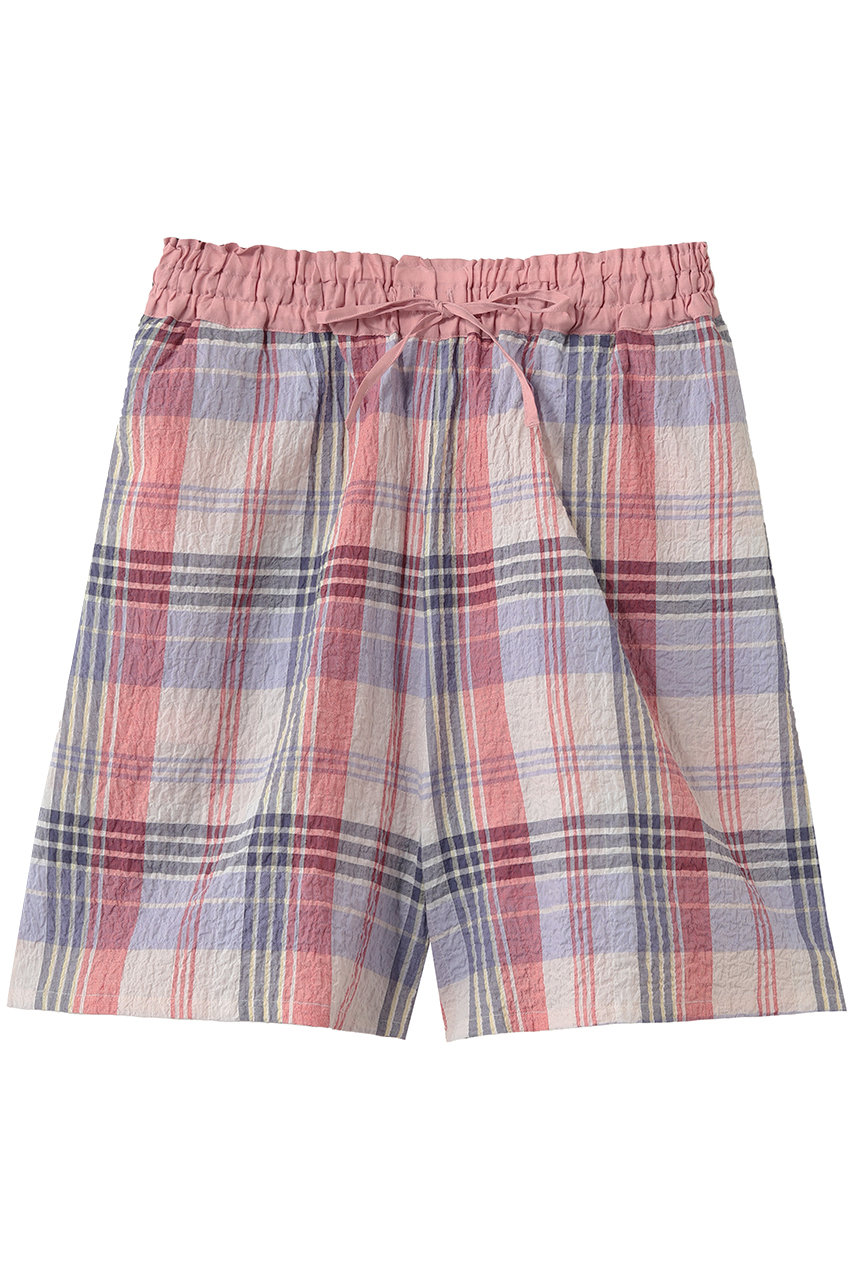 キッドブルー/KID BLUEの26シャーリングチェックボトム(レッド/KRDP342)