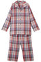 26シャーリングチェックパジャマ キッドブルー/KID BLUE レッド