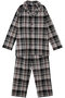 26シャーリングチェックパジャマ キッドブルー/KID BLUE ブラック