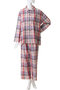26シャーリングチェックパジャマ キッドブルー/KID BLUE