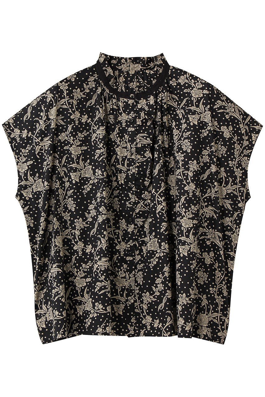 キッドブルー/KID BLUEの26LIBERTYプリントトップス(ブラック/KODN345)