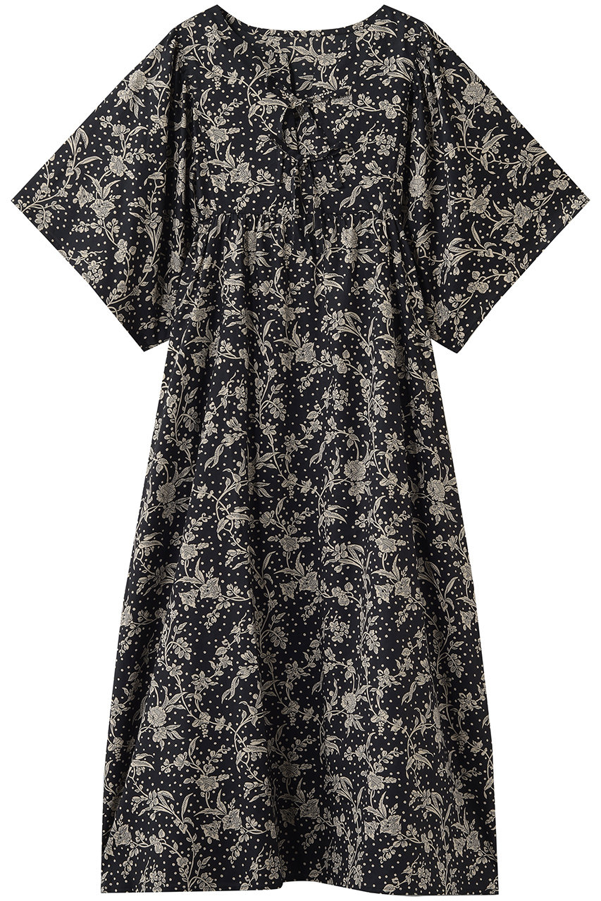 キッドブルー/KID BLUEの26LIBERTYプリントワンピース(ブラック/KODR345)