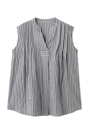 キッドブルー/KID BLUEのシャーリングシャンブレーツイルトップス