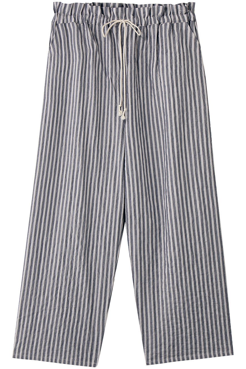 キッドブルー/KID BLUEのシャーリングシャンブレーツイルボトム(アイボリー/KODP547)