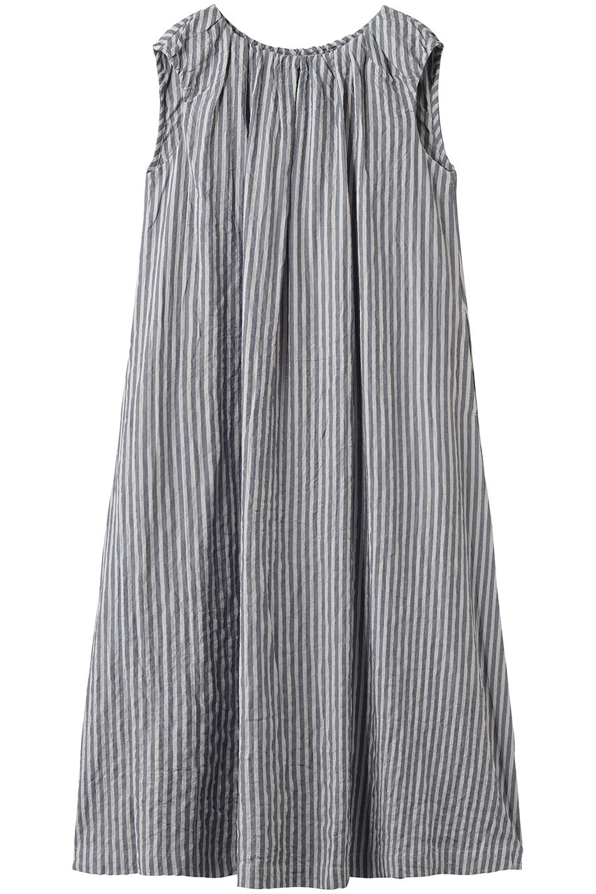 キッドブルー/KID BLUEのシャーリングシャンブレーツイルワンピース(アイボリー/KODR147)