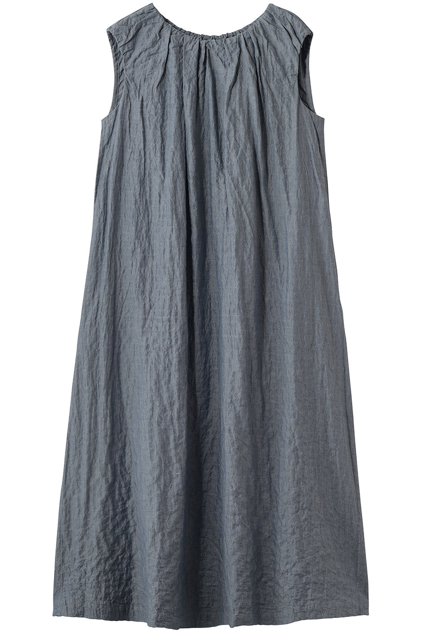 キッドブルー/KID BLUEのシャーリングシャンブレーツイルワンピース(ネイビー/KODR147)