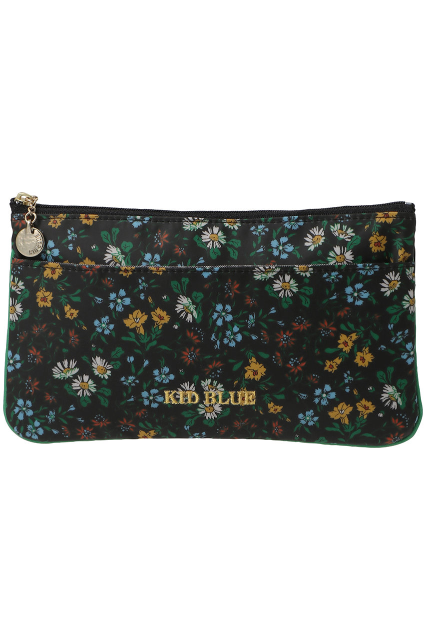KID BLUE 26AW LIBERTYプリントGフラットミニポーチ (ブラック) キッドブルー ELLE SHOP