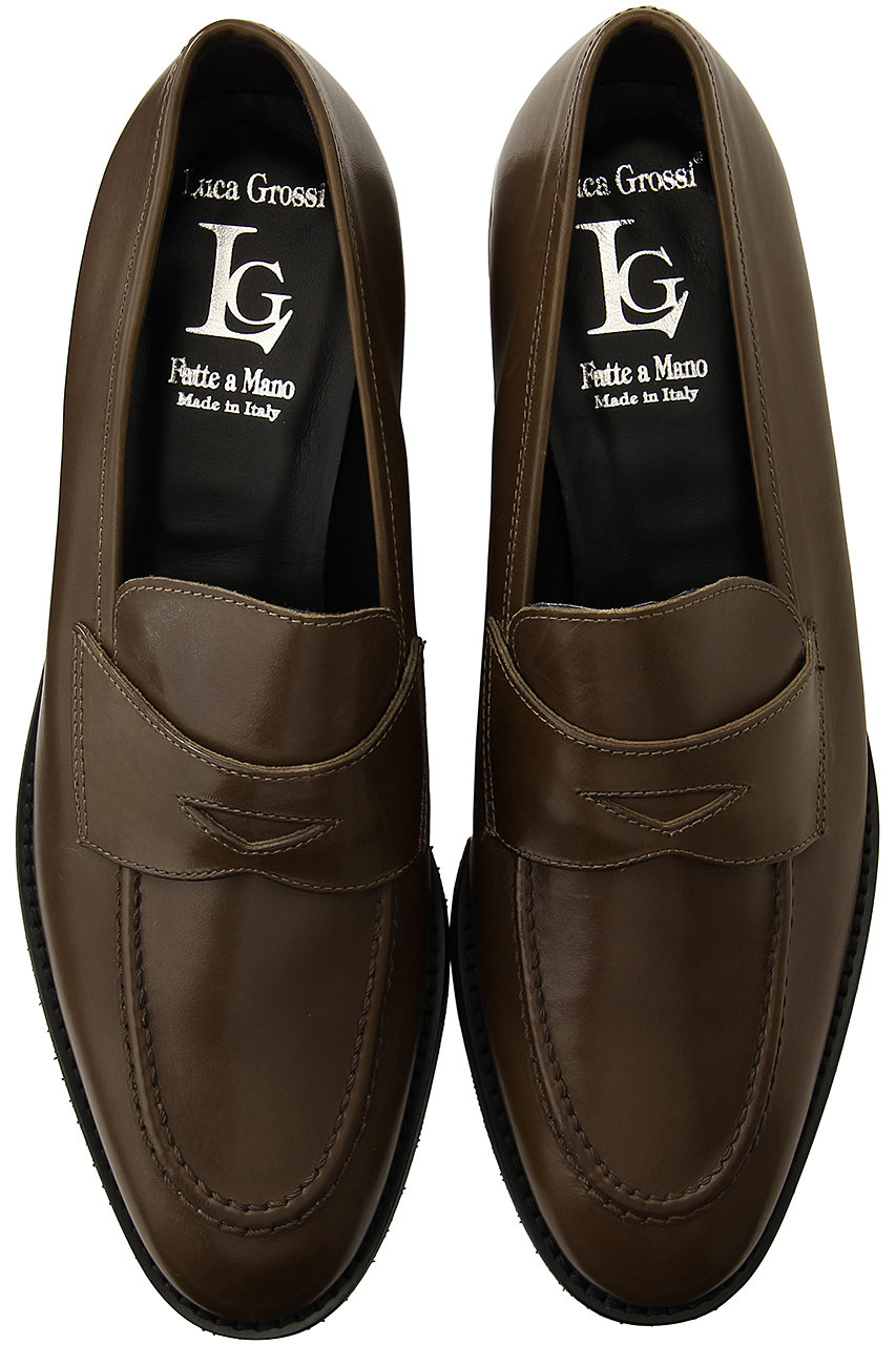高品質なイタリア製のローファー　カーキ ルカ グロッシ Luca Grossi ビットローファー （カーキ） -靴