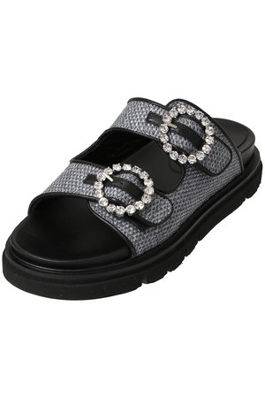 ルカ グロッシ/LucaGrossiの厚底ラフィアベルトサンダル(130200/130201)