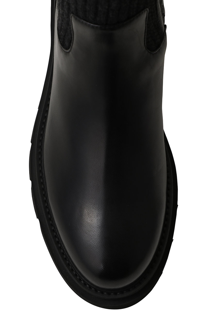 LucaGrossi(ルカ グロッシ)｜リブニットショートブーツ/ブラック の