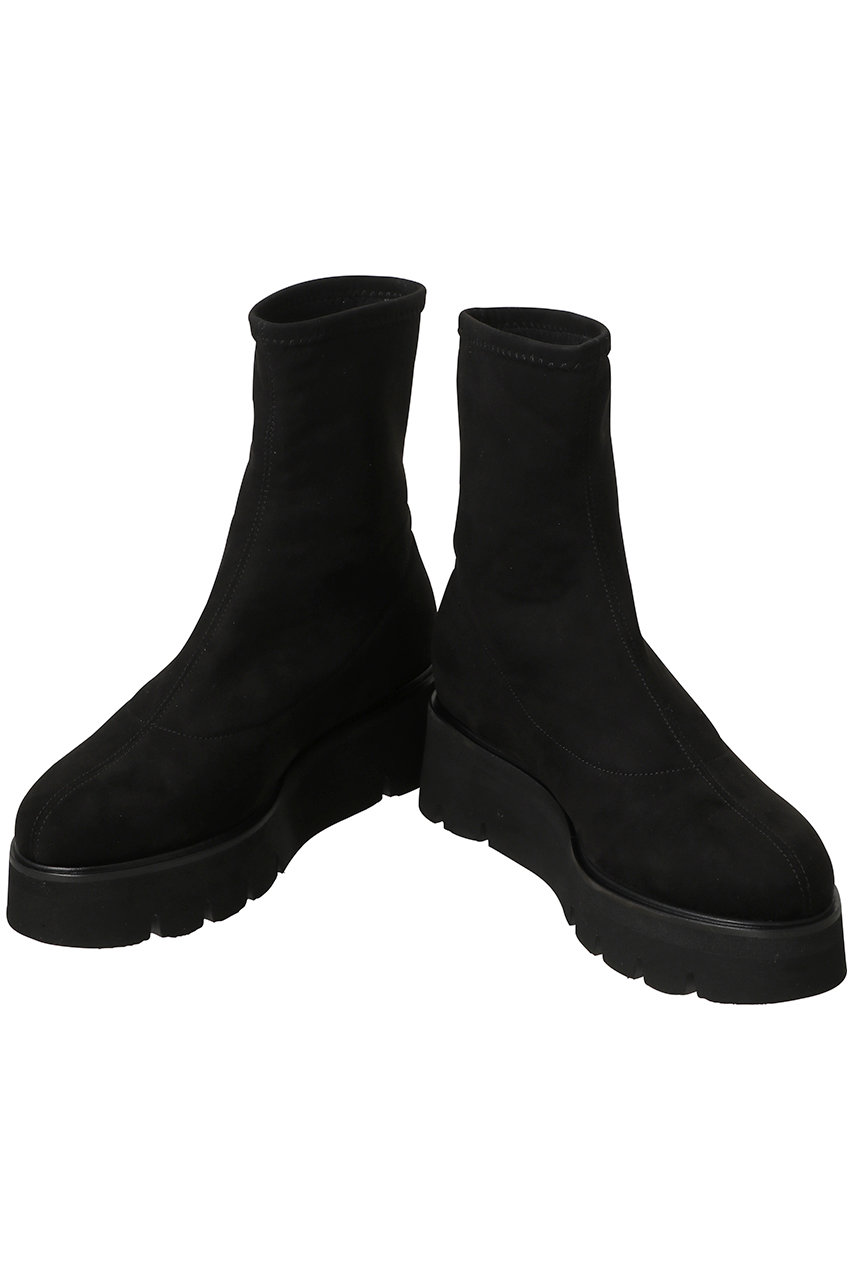 LucaGrossi(ルカ グロッシ)｜厚底ストレッチショートブーツ/ブラック