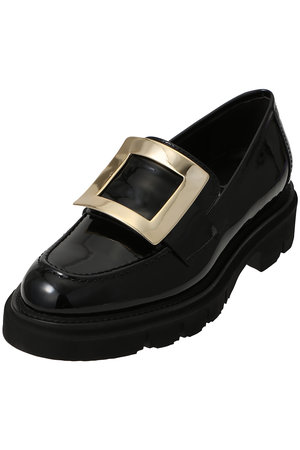 ルカ グロッシ/LucaGrossiのスクエアメタルバックルローファー(130400/130403)