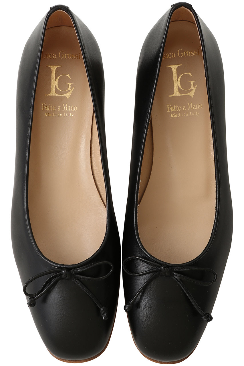 ルカ グロッシ/LucaGrossiのストローフラットバレエシューズ(ブラック/LUCA L270M-XS)