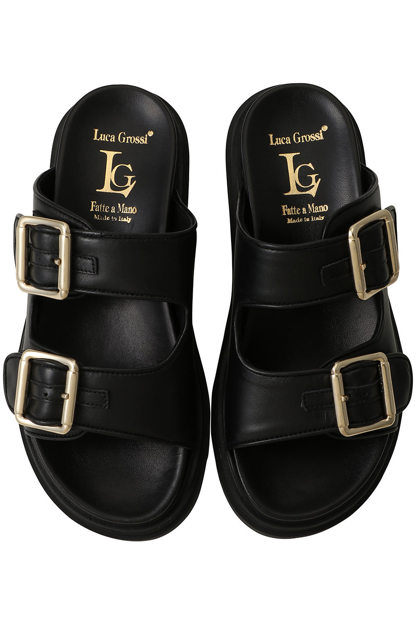 ルカ グロッシ/LucaGrossiの【ELLE SHOP別注】ワイドダブルベルトサンダル(ブラック/LUCA L272S-XSE)