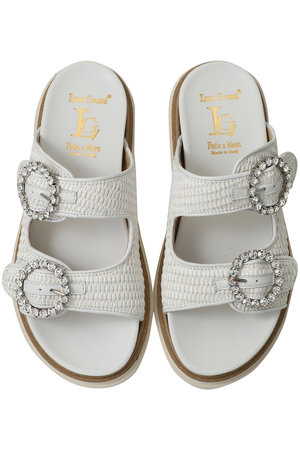 ルカ グロッシ/LucaGrossiの【ELLE SHOP別注】ビジューバックル ダブルベルトサンダル(130200/130201)