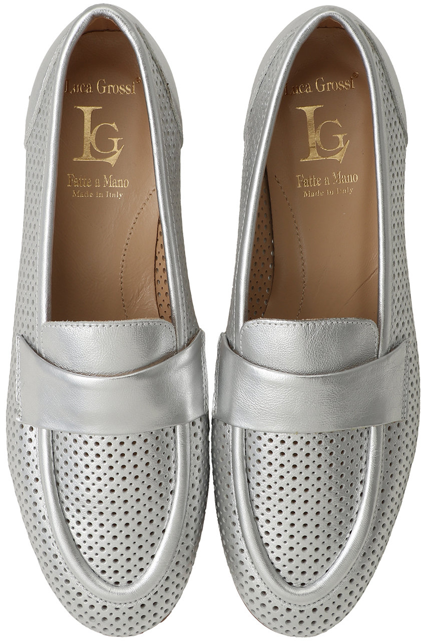 ルカ グロッシ/LucaGrossiのパンチングローファー(シルバー/LUCA F704M-XS)