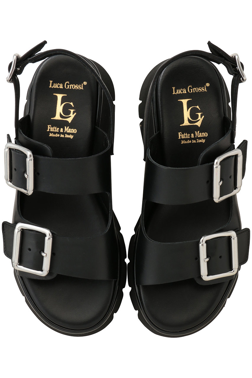 39,600円新品【ルカ グロッシ】ダブルストラップパフィーサンダル 24.5㎝ LucaGrossi(ルカ グロッシ)｜ダブルベルバックストラップサンダル