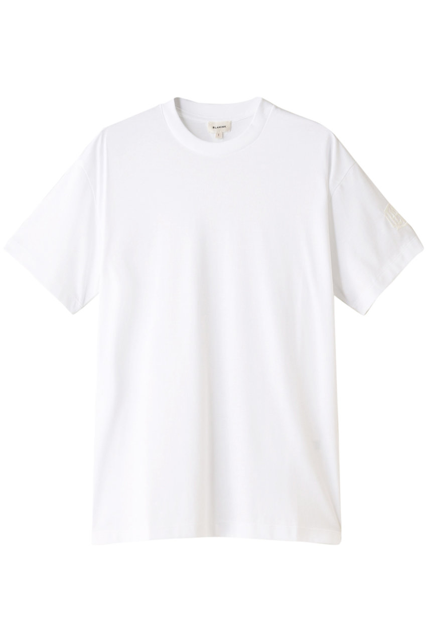 ブラミンク/BLAMINKのコットンクルーネック 刺繍 ショートスリーブTシャツ(ホワイト/7917-222-0010)