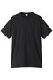 コットンクルーネック 刺繍 ショートスリーブTシャツ ブラミンク/BLAMINK ブラック