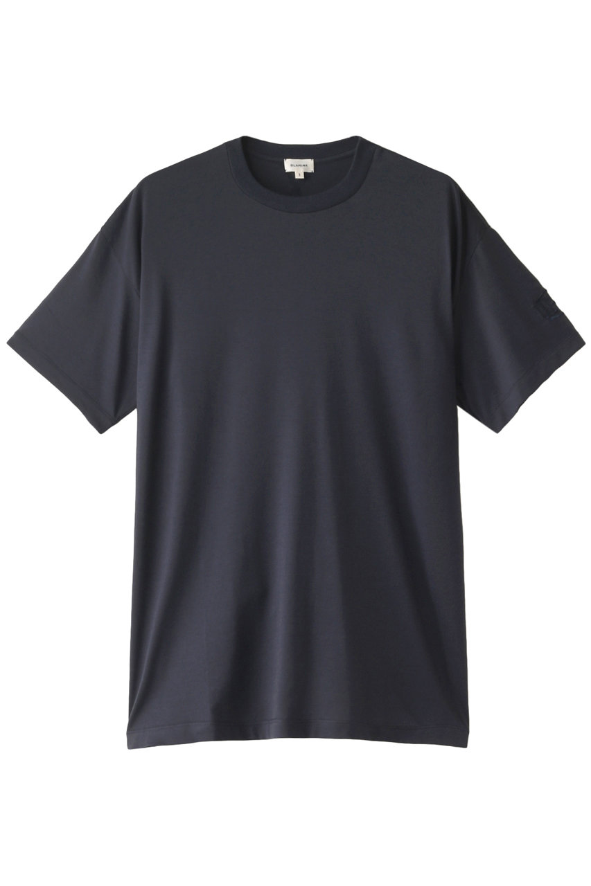 ブラミンク/BLAMINKのコットンクルーネック 刺繍 ショートスリーブTシャツ(ネイビー/7917-222-0010)