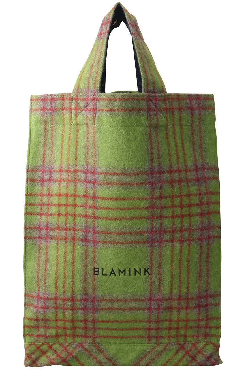 Blamink ブラミンク アルパカウールチェックトートバッグ オリーブ の通販 Elleshop エル ショップ