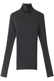 ウールカシミヤ18Gリブタートルロングスリーブ