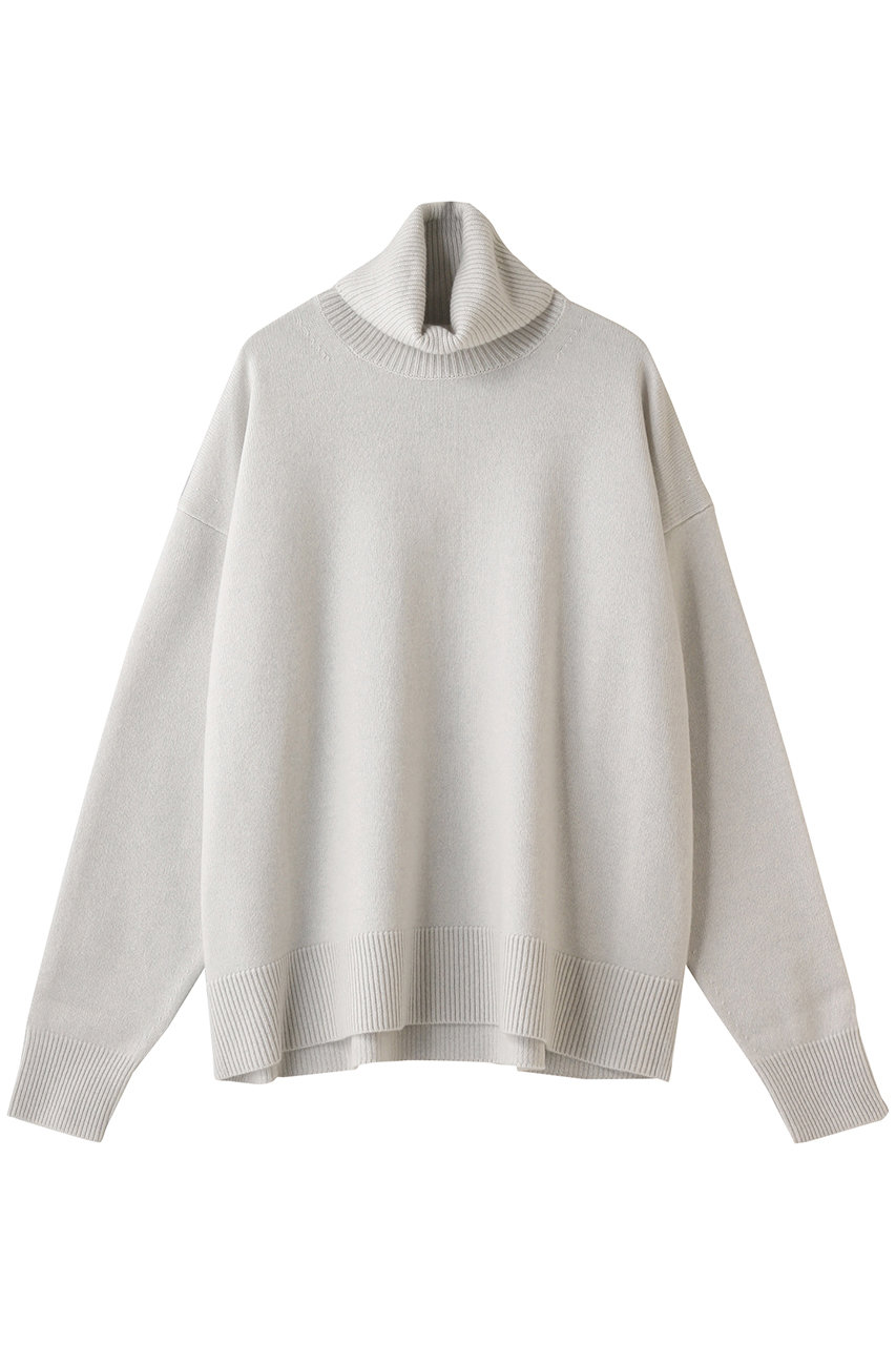 Blamink ブラミンク カシミヤ9gタートルネックドロップショルダーニット ライトグレー の通販 Elleshop エル ショップ