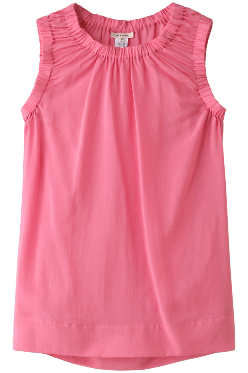 Blamink ブラミンク クルーネックギャザーノースリーブブラウス ピンク の通販 Elleshop エル ショップ