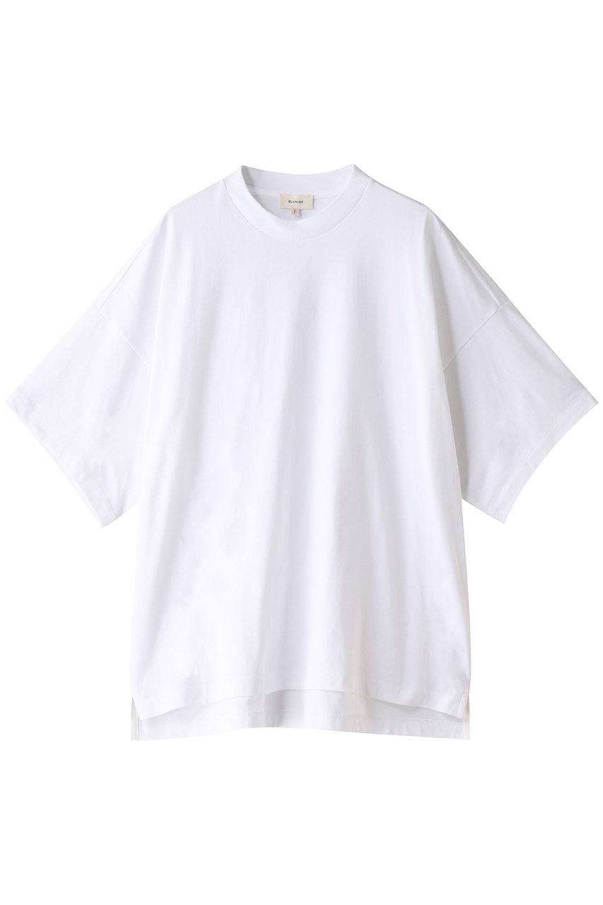 BLAMINK(ブラミンク)｜コットンクルーネックオーバースリーブTシャツ/ホワイト の通販｜ELLESHOP・(エル・ショップ)