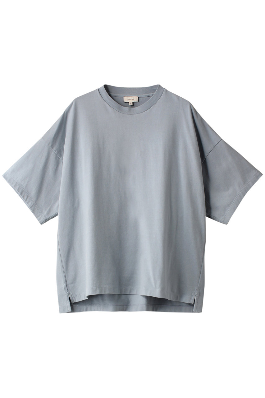 BLAMINK コットンクルーネックオーバースリーブTシャツ (ライトブルー, 3) ブラミンク ELLE SHOP