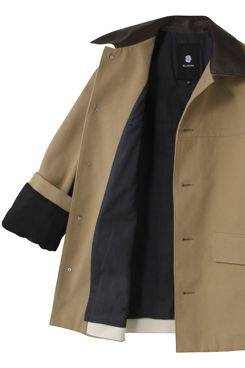 BLAMINK(ブラミンク)｜レザーカラージャケット/ベージュ の通販