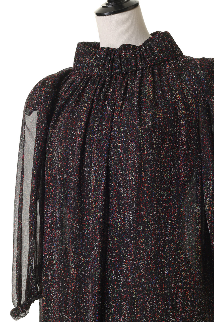 BLAMINK(ブラミンク)｜シルクネオンプリントドレス/ブラック の通販