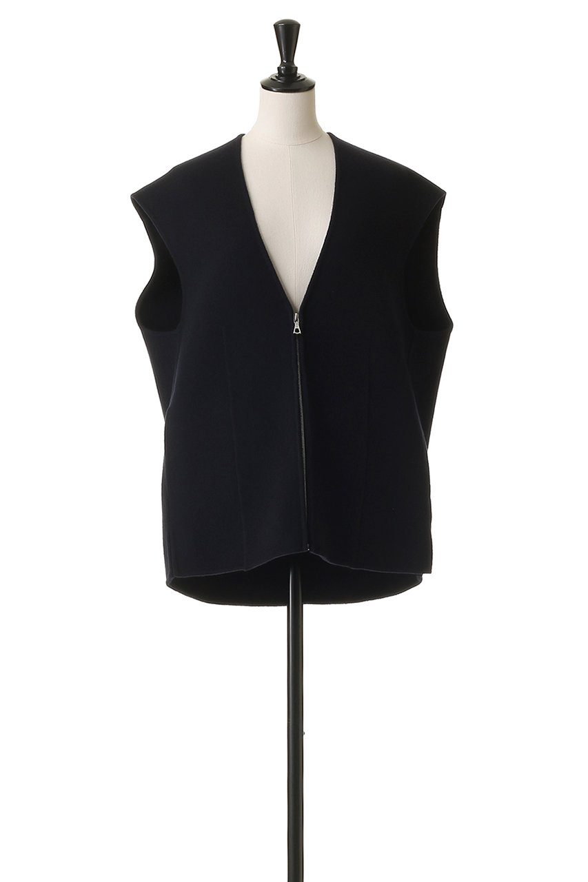 BLAMINK(ブラミンク)｜ダブルフェイスジップベスト/ネイビー の通販