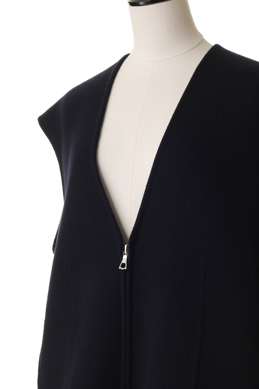 BLAMINK(ブラミンク)｜ダブルフェイスジップベスト/ネイビー の通販