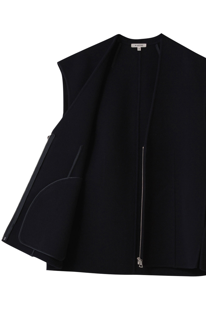 BLAMINK(ブラミンク)｜ダブルフェイスジップベスト/ネイビー の通販
