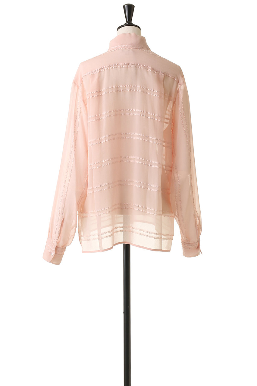 BLAMINK(ブラミンク)｜シルクフリルボウタイブラウス/ブラック の通販