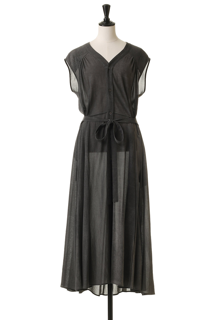 BLAMINK(ブラミンク)｜Vネックノースリーブワンピース/ブラック の通販