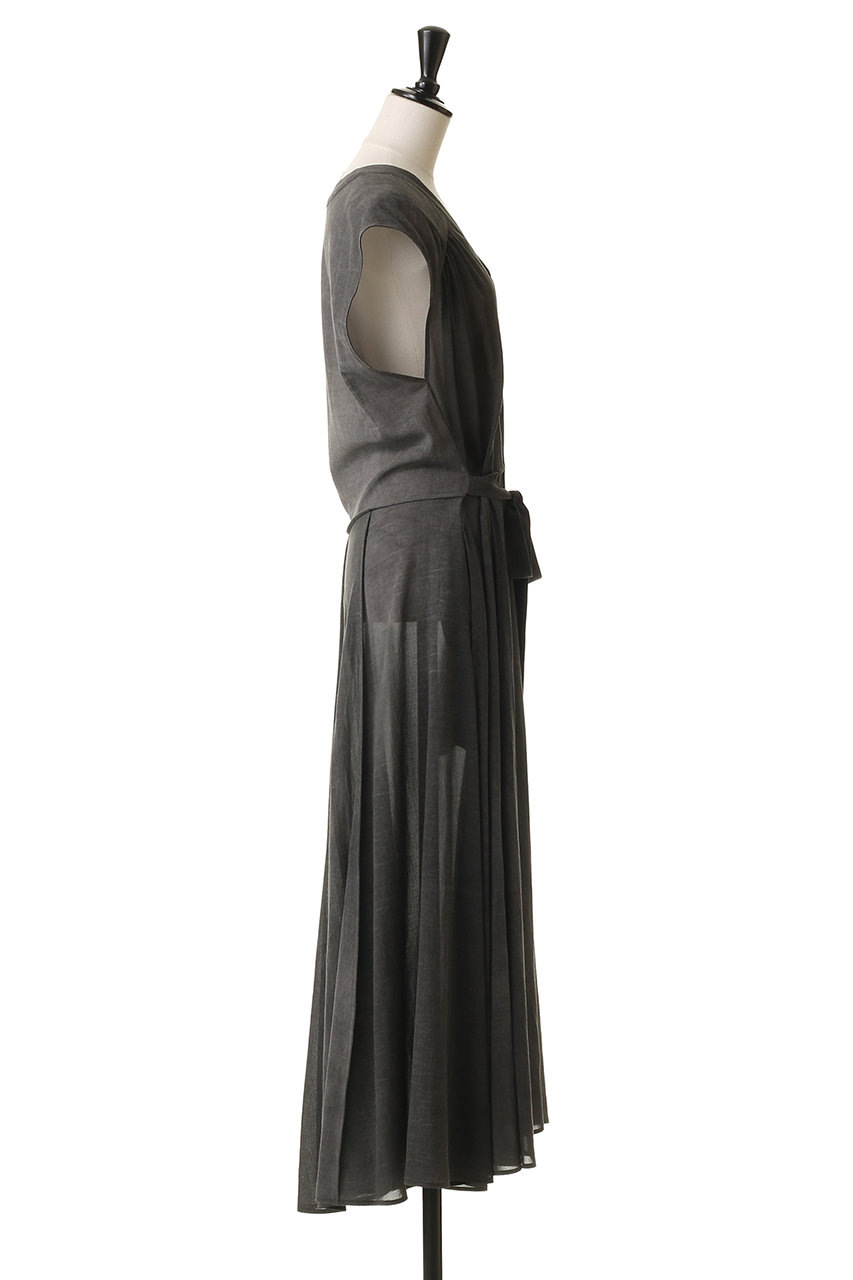 BLAMINK(ブラミンク)｜Vネックノースリーブワンピース/ブラック の通販