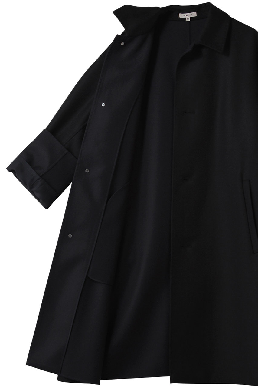 ★ブラミンク★BLAMINK★タフタレギュラーカラーロングコート★ブラック★36 ☆ブラミンク☆BLAMINK☆タフタレギュラーカラーロングコート