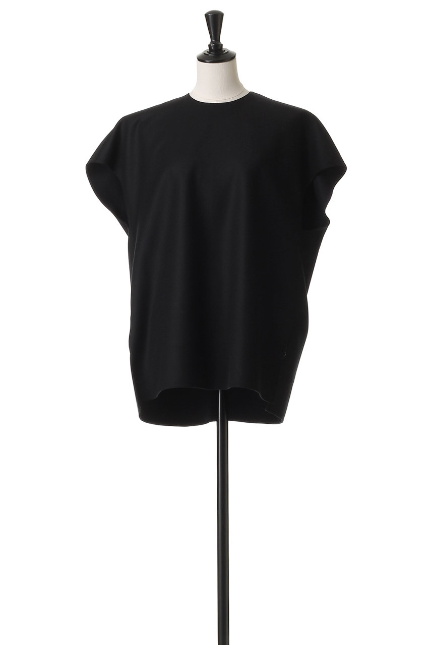 BLAMINK(ブラミンク)｜ダブルフェイスノースリーブブラウス/ブラック