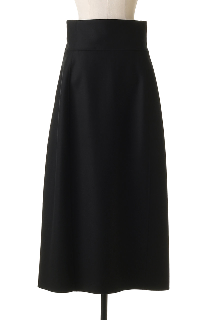 BLAMINK(ブラミンク)｜ダブルフェイストラペーズスカート/ブラック の