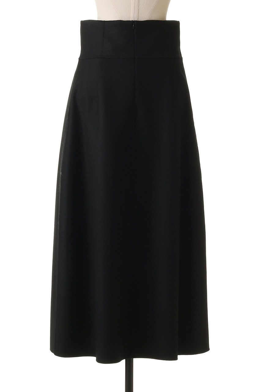 BLAMINK(ブラミンク)｜ダブルフェイストラペーズスカート/ブラック の