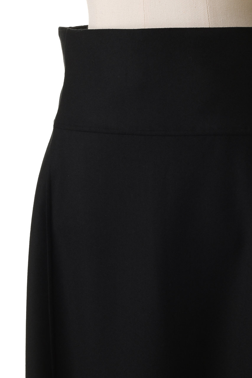 BLAMINK(ブラミンク)｜ダブルフェイストラペーズスカート/ブラック の