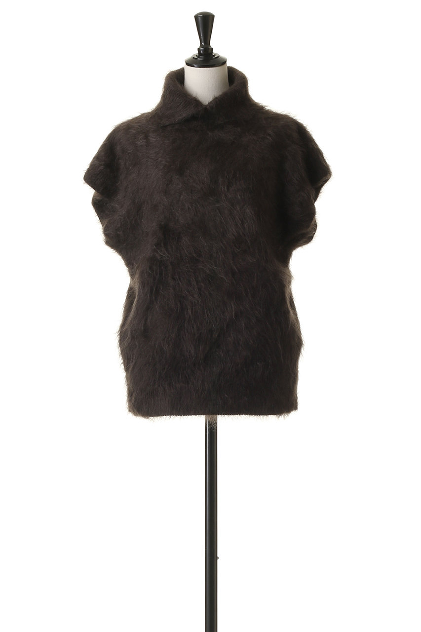 BLAMINK(ブラミンク)｜カシミヤファータートルネックベスト/ダーク