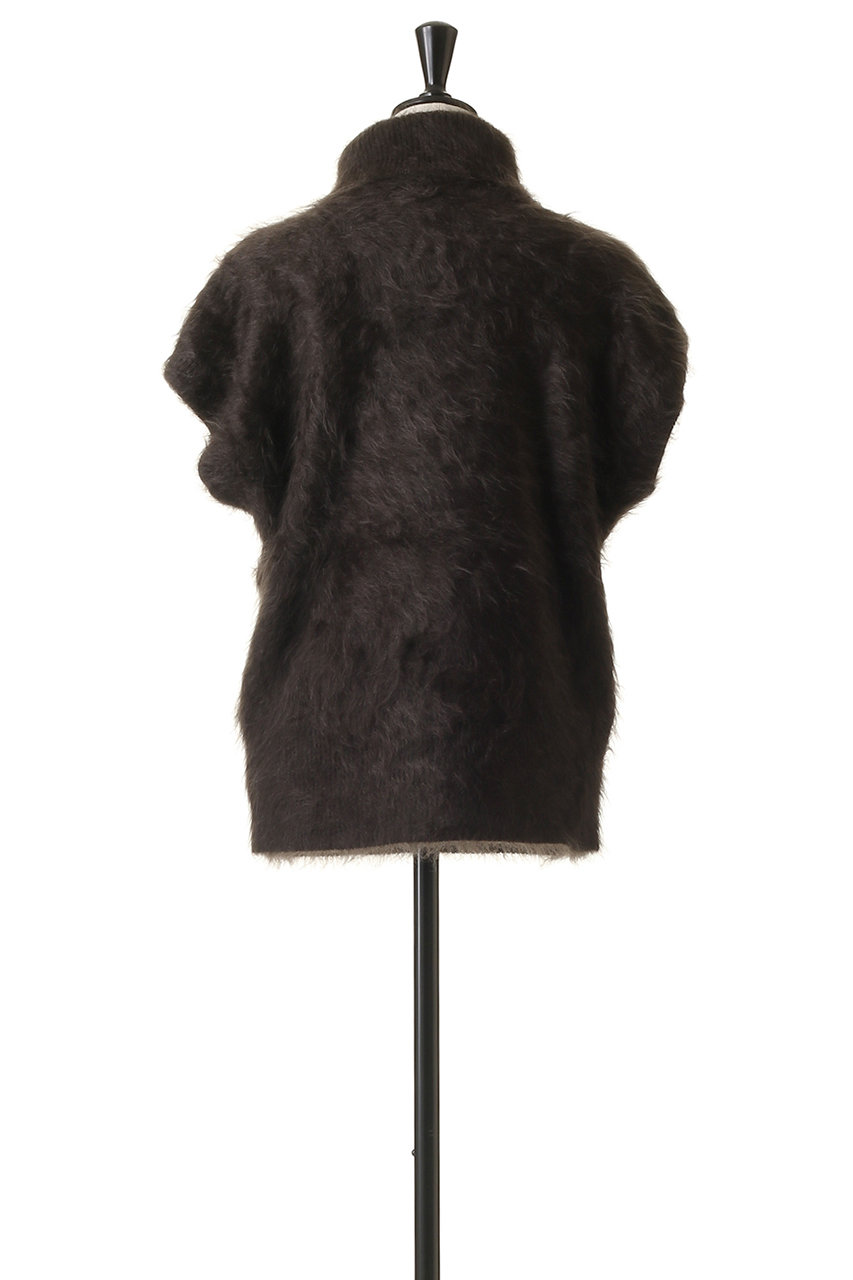 BLAMINK ブラミンクカシミアファー　ベスト ニット　ネイビー BLAMINK(ブラミンク)｜カシミヤファータートルネックベスト/ダーク