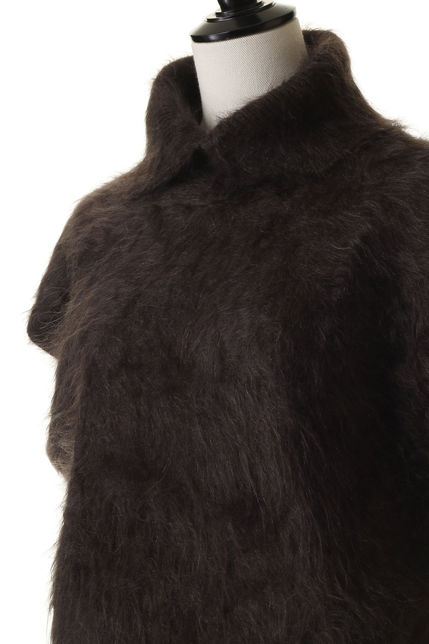 BLAMINK(ブラミンク)｜カシミヤファータートルネックベスト/ダーク