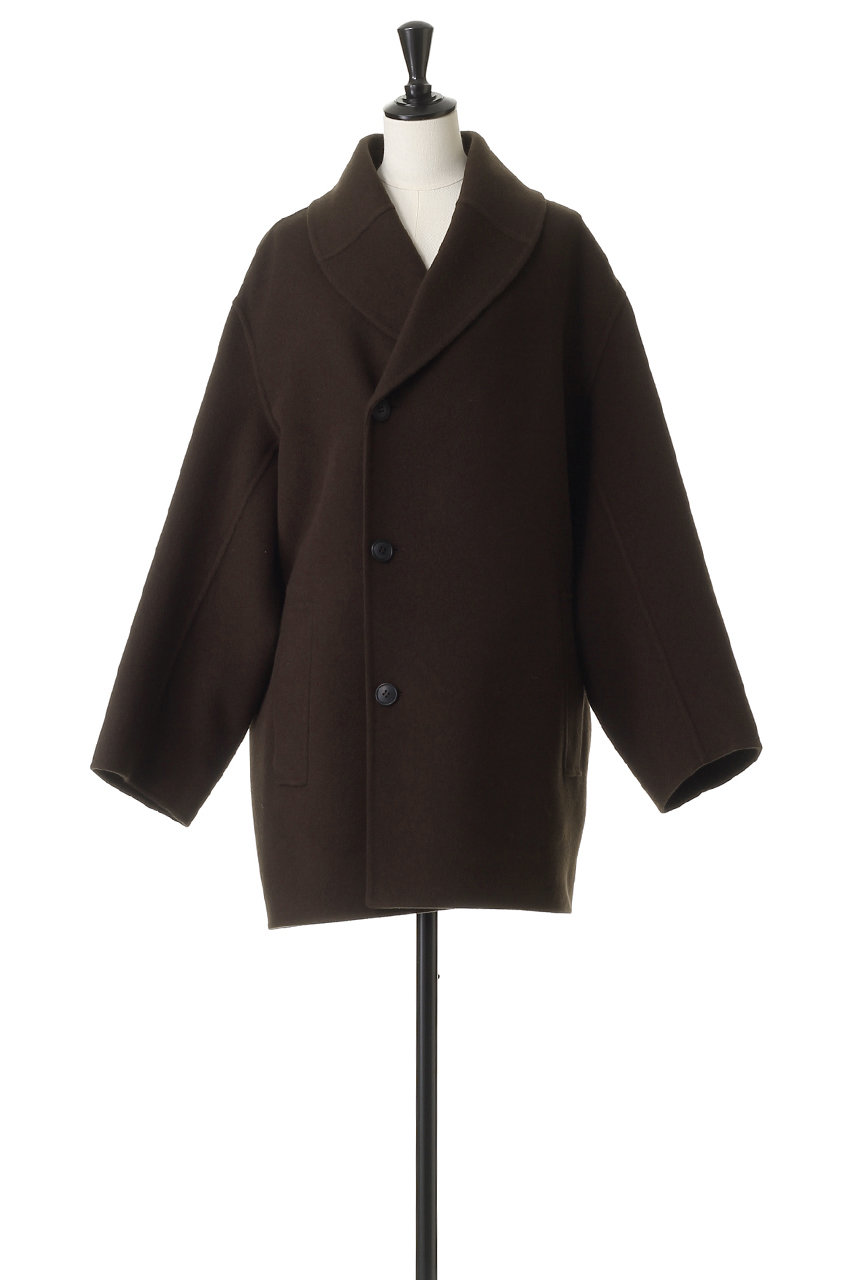 BLAMINK(ブラミンク)｜ダブルフェイスショールカラーコート/ダーク