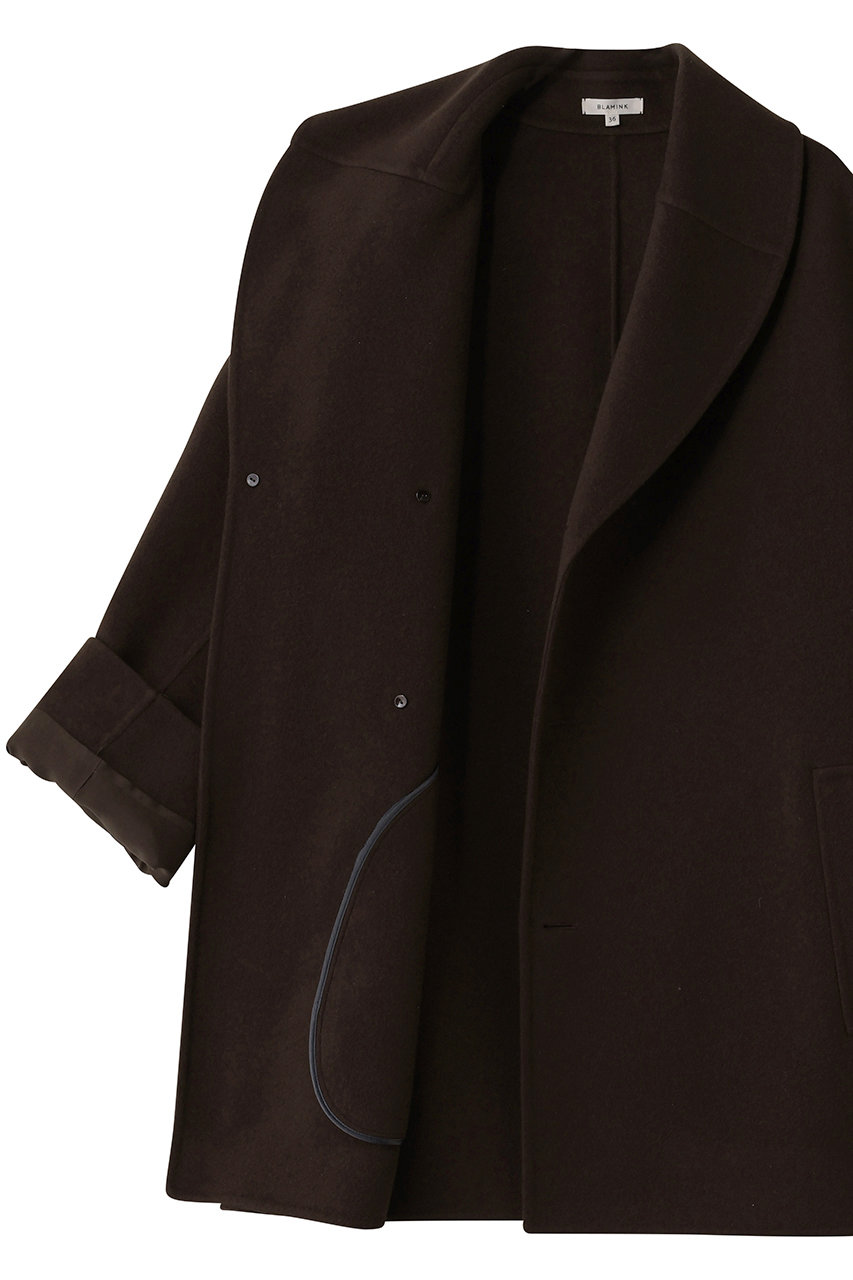 BLAMINK(ブラミンク)｜ダブルフェイスショールカラーコート/ダーク