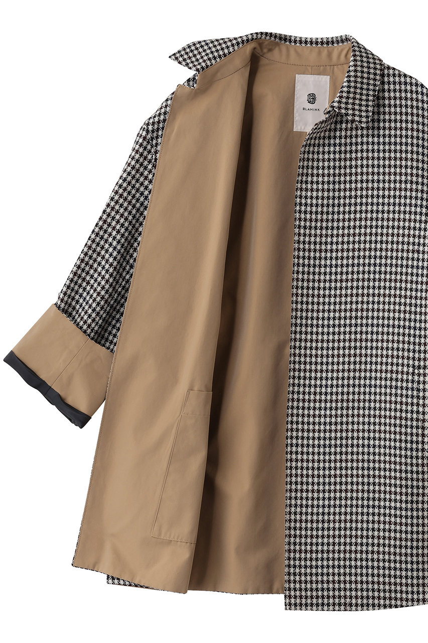BLAMINK ブラミンク　チェックノーカラーコート BLAMINK ブラミンクチェックノーカラーコート